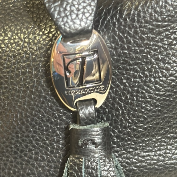 Tignanello black and cream top handled purse - Picture 2 of 9